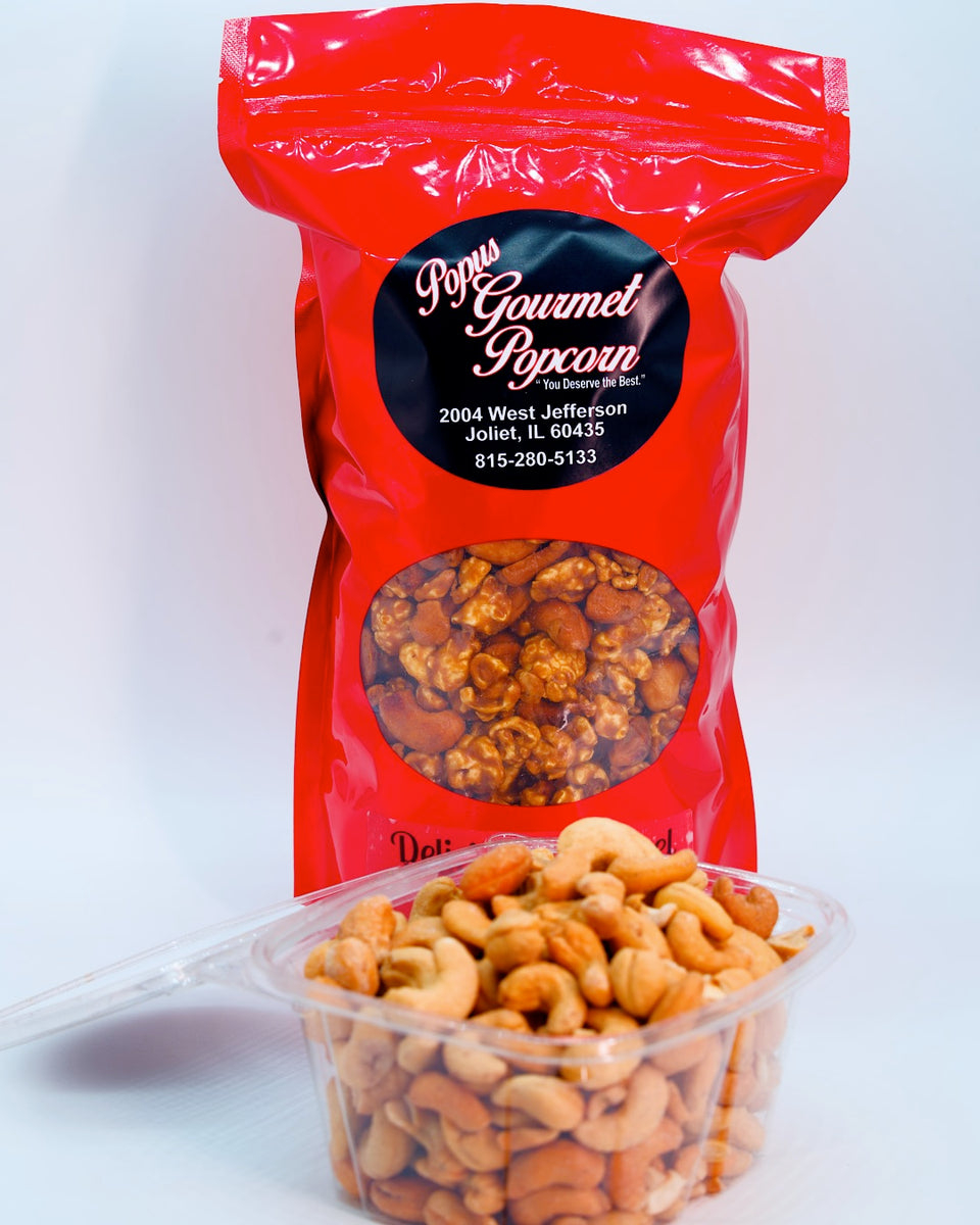 Caramel and Cashews - Specialty Bags – Popus Gourmet Popcorn